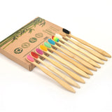 New Design Mixed Color Bamboo Toothbrush Eco Friendly Wooden Tooth Brush Soft Bristle Tip Charcoal Adults Oral Care